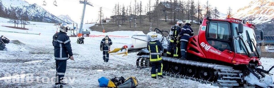 사진 5. 스키장에서 구조활동을 펼치는 계절소방관들(출처 : pompiers14)