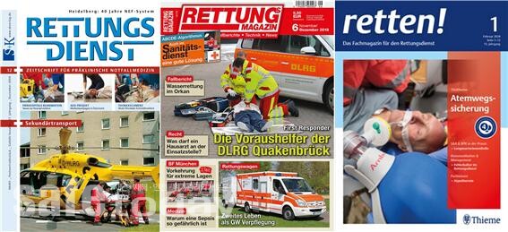 그림 7. 독일에서 발행되는 구급잡지 3종