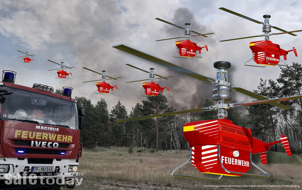 그림 1. 군집 산불진화드론의 가상그림 – 출처 : 독일 총리실