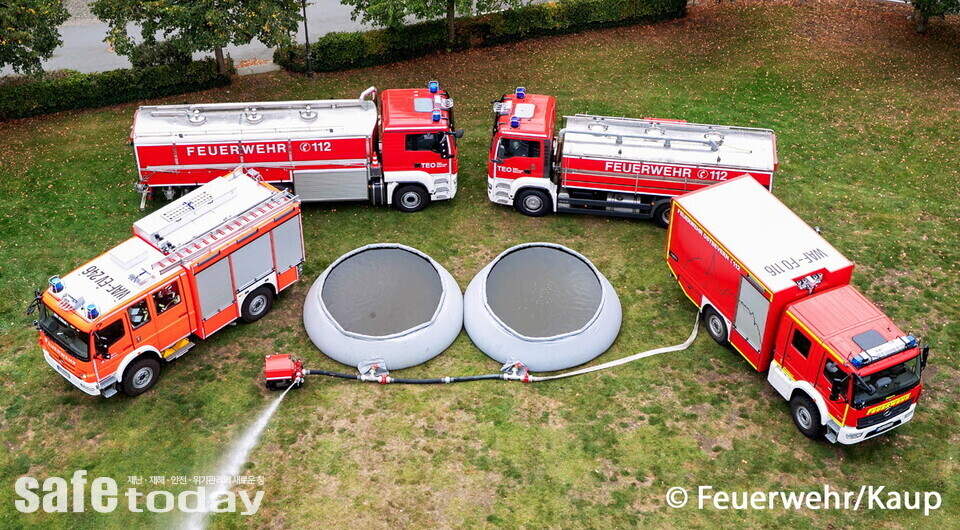 그림 11. 독일소방의 릴레이식 소방용수 이동전술 – 출처 : FM